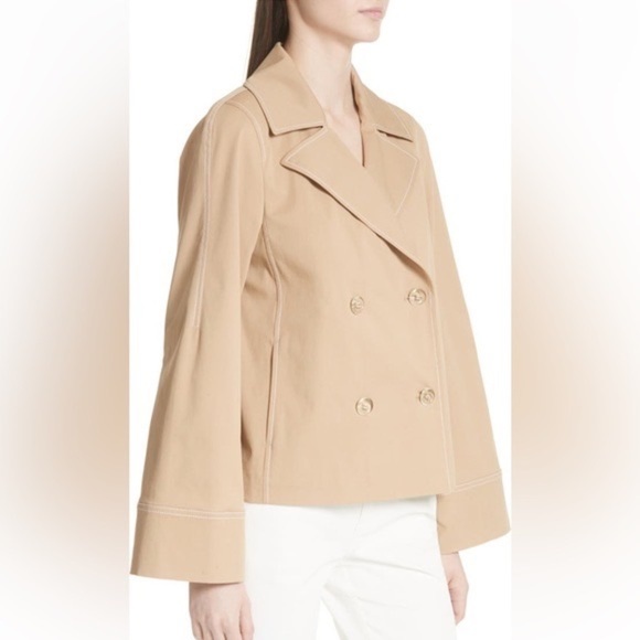 Lafayette 148 NY | Women’s Jacket | Asher Gabardine Crop Trench Coat | Med - Picture 3 of 9